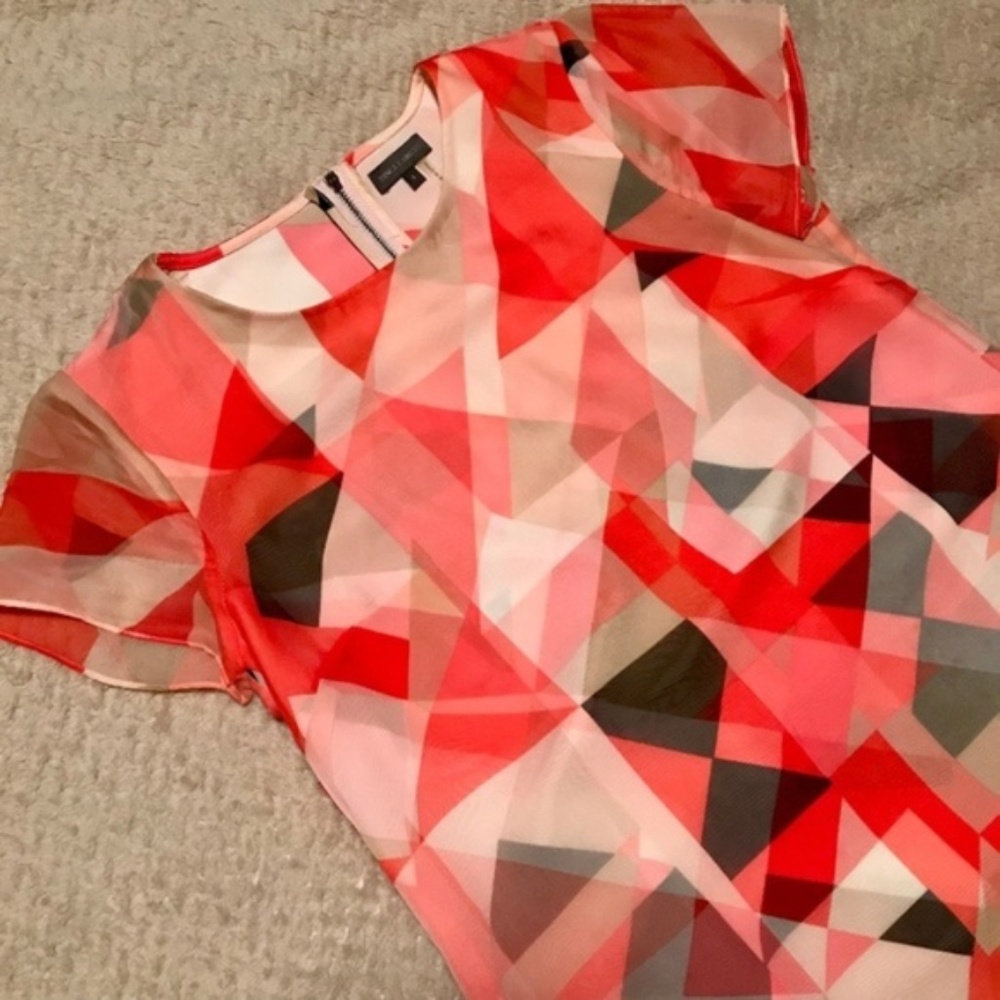Boxy Vince Camuto pink/tan dress size 4